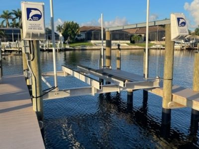 Dock For Rent At Private Lift with water/power. Yacht Club area Cape Coral