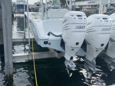 Dock For Rent At Grove Isle Marina slip with 40,000 lbs Golden Boat lift